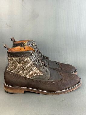 Johnston & Murphy J&M 1850 wingtip tweed boot shoes men’s size 9.5